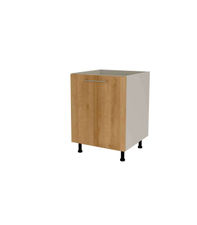 Mueble de cocina bajo para fregadero en gris cream y roble vega. 85 cm(alto)60