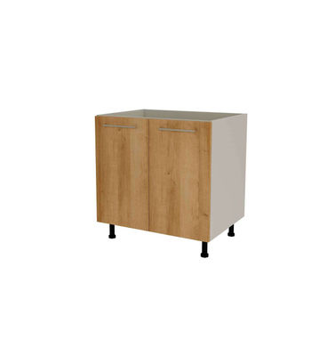 Mueble de cocina bajo para fregadero en gris cream y roble vega. 85 cm(alto)80