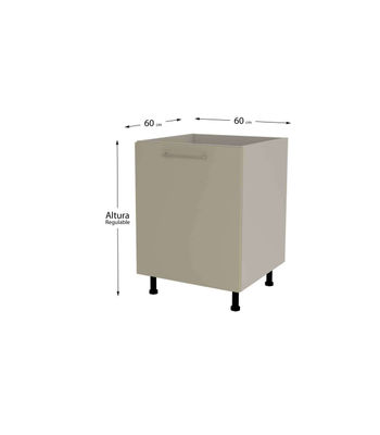 Mueble de cocina bajo para fregadero en gris cream y vison. 85 cm(alto)60 - Foto 2
