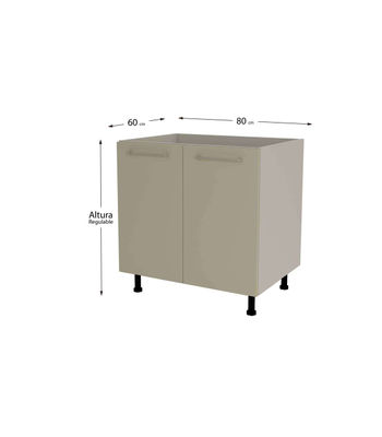 Mueble de cocina bajo para fregadero en gris cream y vison. 85 cm(alto)80 - Foto 2