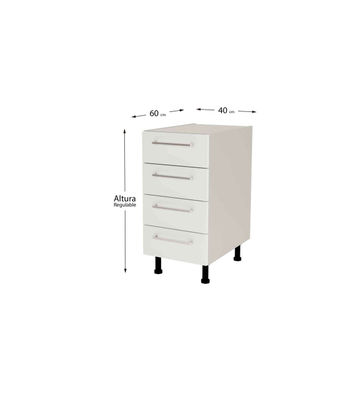 Mueble de cocina con cajones en gris cream y blanco mate. 85 cm(alto)40 - Foto 2