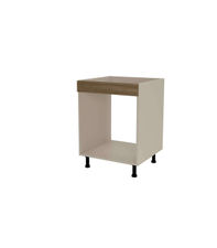 Mueble de cocina para horno en gris cream y nogal noceto. 85 cm(alto)60
