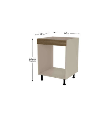Mueble de cocina para horno en gris cream y nogal noceto. 85 cm(alto)60 - Foto 2