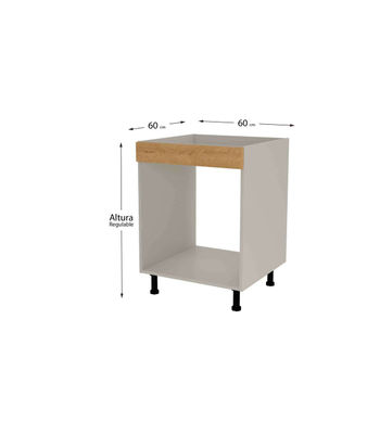 Mueble de cocina para horno en gris cream y roble vega. 85 cm(alto)60 - Foto 2