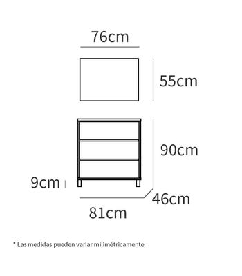 Mueble de lavabo Kalma acabado blanco, 90 cm(alto)81,5 cm(ancho)46,5 cm(largo) - Foto 2