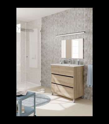Mueble de lavabo Kalma acabado roble cambrian, 90 cm(alto)81,5 cm(ancho)46,5 - Foto 2