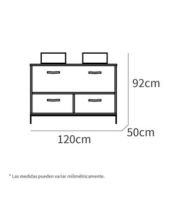 Mueble de lavabo Sena acabado imitación mármol/roble, 92cm(alto) 120cm(ancho) - Foto 4