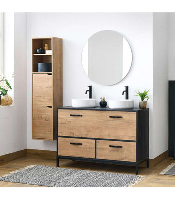 Mueble de lavabo Sena acabado imitación mármol/roble, 92cm(alto) 120cm(ancho) - Foto 5