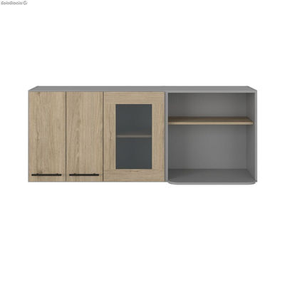 Mueble de Pared Hasselt para cocina, con gabinetes y estanterías interiores, - Foto 3