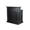 Mueble De Recepción Barbería De Madera Estantes Cajones Modelo Earl -Color Negro