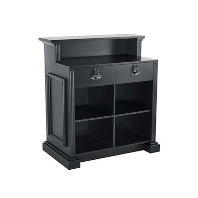 Mueble De Recepción Barbería De Madera Estantes Cajones Modelo Earl -Color Negro - Foto 2