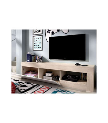 Mueble de televisión Arjona en acabado natural/blanco brillo 48 cm(alto)204 - Foto 2