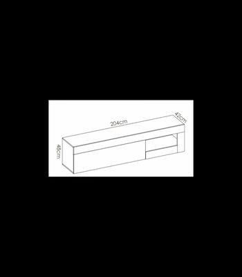 Mueble de televisión Arjona en acabado natural/blanco brillo 48 cm(alto)204 - Foto 4