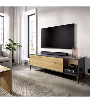 Mueble de televisión Duna en Nordic Grafito 44,4 cm(alto)132,6cm(ancho)38,9 - Foto 3