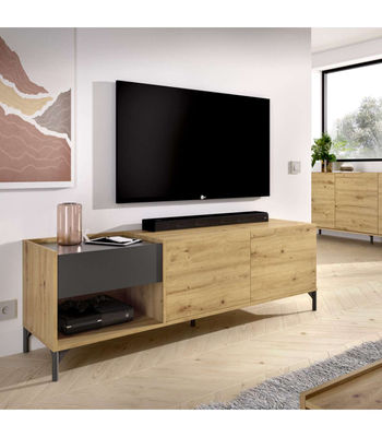 Mueble de televisión Duna en Nordic Grafito 48,6 cm(alto)164 cm(ancho)39,3 - Foto 3