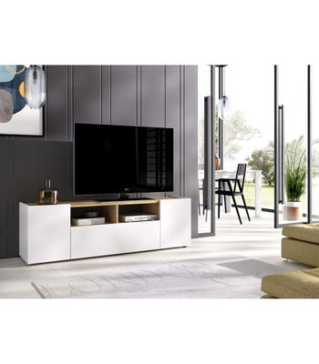Mueble de televisión Lun en Blanco-Nordicl 47 cm(alto)155 cm(ancho)43 cm(fondo)