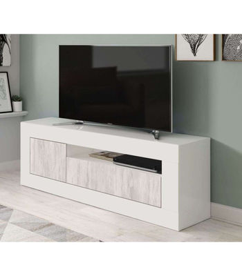 Mueble de TV Tempo dos Puertas Acabado en Color Blanco Artik y Blanco Theo 139 - Foto 3