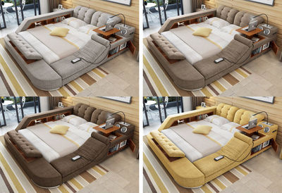 Mueble-La última cama con silla de masaje integrada, altavoces y escritorio