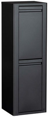 Mueble metálico para reciclaje con dos compartimentos, modelo Viena 2 (negro) -