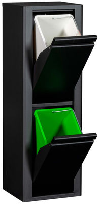 Mueble metálico para reciclaje con dos compartimentos, modelo Viena 2 (negro) - - Foto 2