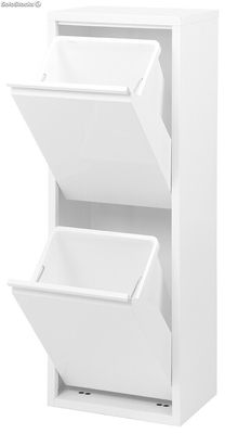 Mueble metálico para reciclaje con dos compartimentos, modelo Viena (Blanco) - - Foto 2