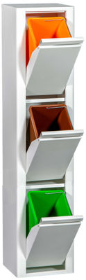 Mueble metálico para reciclaje con tres compartimentos, modelo Viena 2 (Blanco) - Foto 2