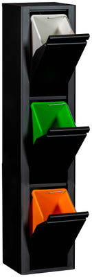 Mueble metálico para reciclaje con tres compartimentos, modelo Viena 2 (negro) - - Foto 2