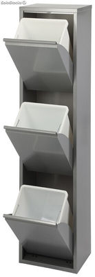 Mueble metálico para reciclaje con tres compartimentos, modelo Viena - Sistemas