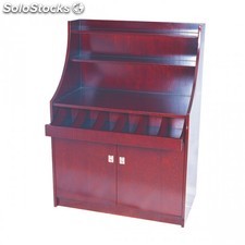 Mueble para cubiertos y vajilla grande 100x55x141 cm marron rojizo madera