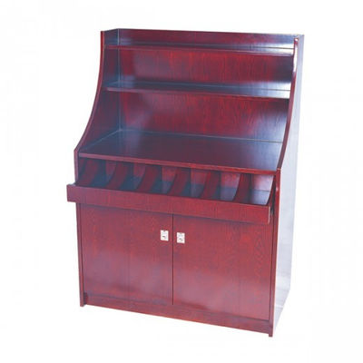 Mueble para cubiertos y vajilla grande 100x55x141 cm marron rojizo madera