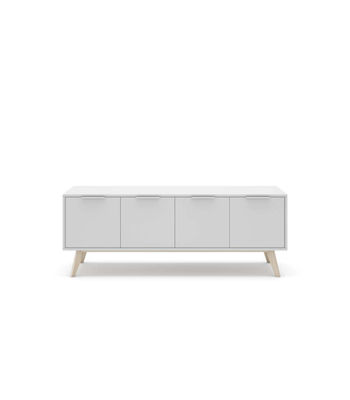 Mueble para televisión 4 puertas Campos acabado blanco/blanco cera 53cm(alto) - Foto 2