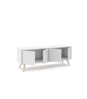 Mueble para televisión 4 puertas Campos acabado blanco/blanco cera 53cm(alto) - Foto 5