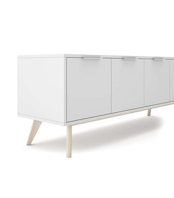 Mueble para televisión 4 puertas Campos acabado blanco/blanco cera 53cm(alto) - Foto 4