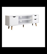Mueble para televisión Md-Fiano 2 cajones 1puerta acabado blanco, 120cm(ancho)
