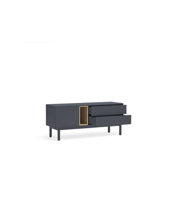 Mueble para televisión modelo Corvo 1 puerta 2 cajones acabado gris antracita, - Foto 4