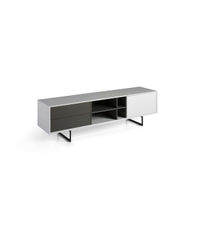 Mueble para televisión modelo Nereida acabado blanco brillo-gris mate, 180 x 42