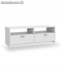 Mueble Para Tv White Con Dos Instante Cerrados 95x35x36 Cm Color Blanco Mate