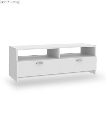 Mueble Para Tv White Con Dos Instante Cerrados 95x35x36 Cm Color Blanco Mate