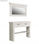 Mueble Recibidor Blanco Con Espejo De Pared Karen. 122,8x186x34,2 Cm. Consola - 1