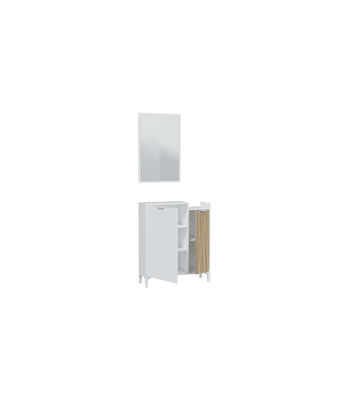Mueble Recibidor Tempo acabado blanco artik y roble natur. 91 cm (alto) x 77 cm - Foto 4