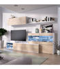 Mueble salón Espeluy flexible en blanco/natural con leds 260 cm(ancho), 41