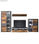 Mueble Salón Modular Completo Taylor Rústico Industrial: Mueble Tv + 2 Vitrinas - 1
