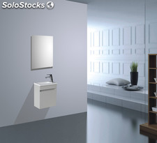 Mueble suspendido waterproof lk 40x22+lavabo de resina+espejo (100% hidrofugo)