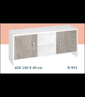 Mueble televisión 2 puertas en acabado blanco/roble 60 cm(alto)140 cm(ancho)40 - Foto 2