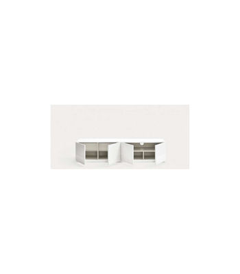 Mueble televisión modelo Doric 4 puertas 2 cajones interiores acabado blanco, - Foto 2