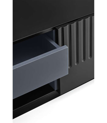 Mueble televisión modelo Doric 4 puertas 2 cajones interiores acabado negro, - Foto 4