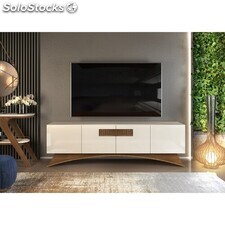 Mueble TV con ruedas Istambul blanco brillo 180 cm 