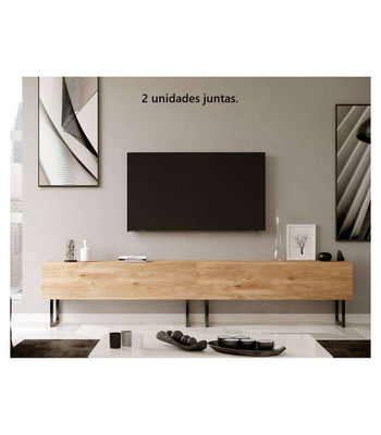 Mueble TV Conchar en roble. 138 cm de ancho. Se sirve montado., Opción - Con