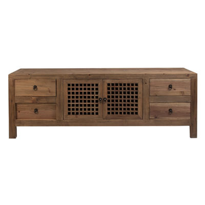 Mueble TV de madera de pino 4 cajones Mod. Bern