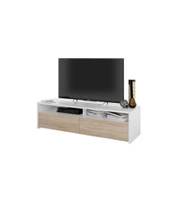 Mueble TV modelo Marisa en roble canadian y blanco Artik. 130 cm (Ancho) x 3 cm